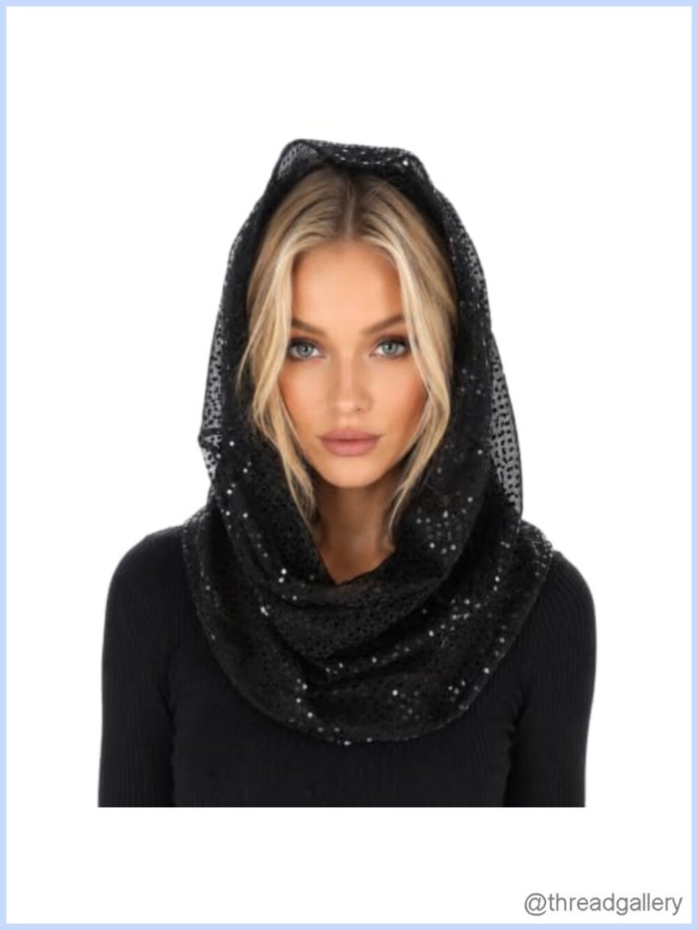 Sequin Rave Hood Unisex Sparkly Head Scarf Festival Accessory